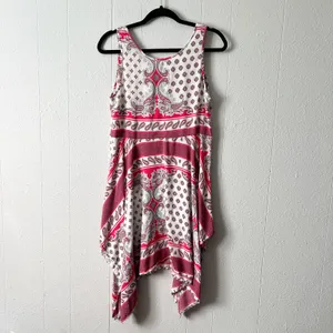 Umgee Womens Tank Dress Large Handkerchief Hem Paisley Floral Cottagecore Boho thumbnail 7