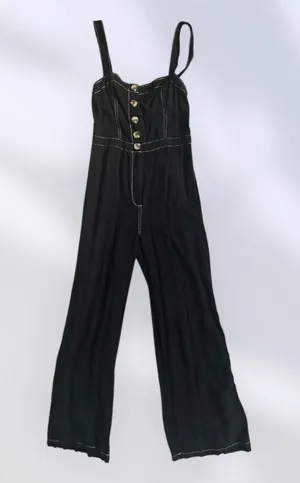 ABERCROMBIE & FITCH Black Buttoned Jumpsuit Size XXS thumbnail 1