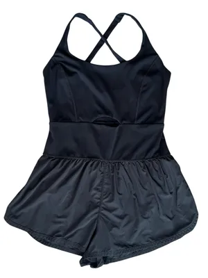 Free People FP Movement Women’s Righteous Runsie Black Racerback Shorts Romper M thumbnail 3