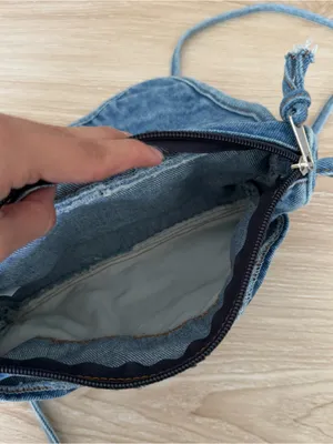 Small Overflap Messenger Bag Light Medium Wash Denim 90s Y2K 2000s Grunge thumbnail 3