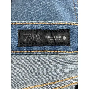 NEW Zara Blue High Rise Cropped Baggy Trouser Wide Leg Denim Jeans Pants Size 6 thumbnail 4