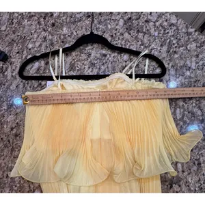 Betsy & Adam Women's Pleated Strapless Gown Lemon size 4 Pleated dress Flouncy thumbnail 8