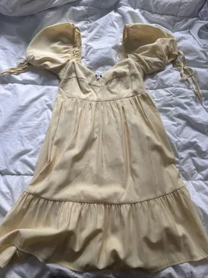 Butter yellow mini dress Size XS thumbnail 1