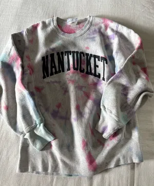 Nantucket Tie-Dye Sweatshirt - Lee Cross Grain Cotton, Large thumbnail 1