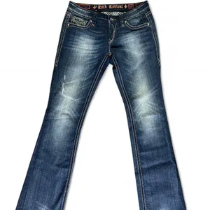 Rock Revival Size 30x34 Sora Boot Cut Jeans - Blue Flare Denim with Embellished thumbnail 1