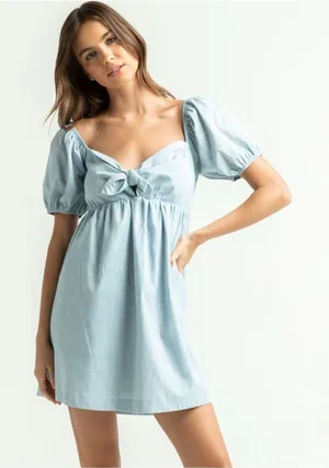 Lost & Wander Blue Lagoon‎ Baby Doll Dress Womens Blue Small $108 thumbnail 1
