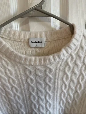 Aritzia Sunday Best Peggy Wool Blend Sweater Cream Size XS thumbnail 4