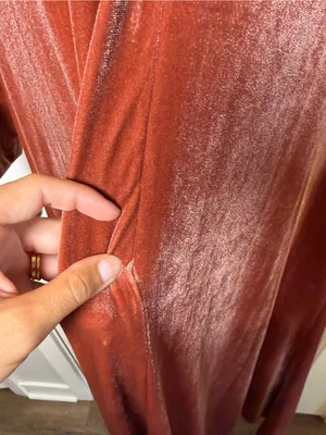 Jenny Yoo Collection Rust Velvet Long Sleeve Maxi Dress Size 12 thumbnail 5