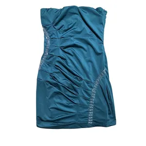 Nikibiki Teal Green Beaded Strapless Ruched Bodycon Mini Dress Womens‎ Small thumbnail 2