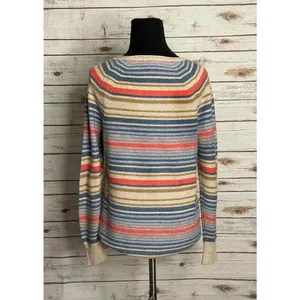 L.L. Bean textured multicolored striped long sleeve pullover sweater Size XS thumbnail 5