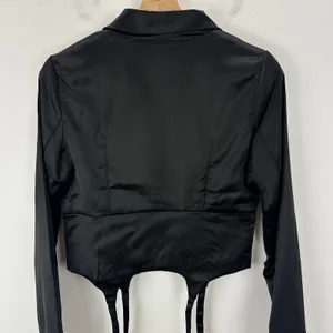 NEW Naked Wardrobe Blazer Jacket Satin Black Cropped Corset Small thumbnail 5