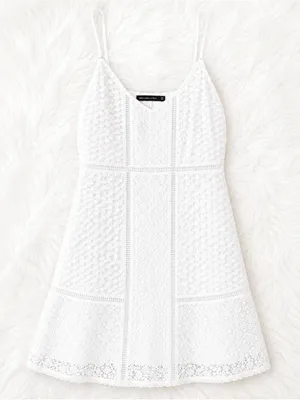 Abercrombie & Fitch White Eyelet Mini Dress thumbnail 1