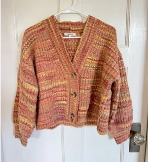 Madewell Space-Dyed Waller Crop Cardigan Sweater size small thumbnail 1