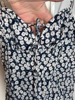 Oh Polly Princess Polly Rowi mini dress blue white‎ ditsy floral print with tie straps 4 thumbnail 2