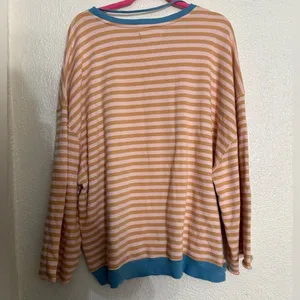Free People We The Free Classic Striped oversized Crewneck Size Large thumbnail 4
