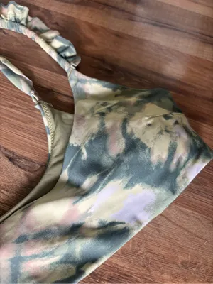 Aerie Printed Ruffle Scoop Bikini Top thumbnail 3