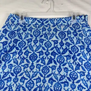 Michael Michael‎ Kors Blue White Paisley Damask A-Line Mini Skirt Size 6 thumbnail 3