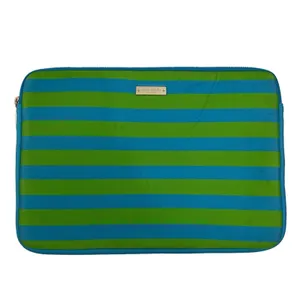 Kate Spade 12.5" Laptop Sleeve Blue Green Striped Neoprene Tech Case Bag Pouch thumbnail 2