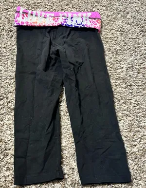 Vintage y2k Victoria secret lace fold over band yoga pants. Size medium thumbnail 1