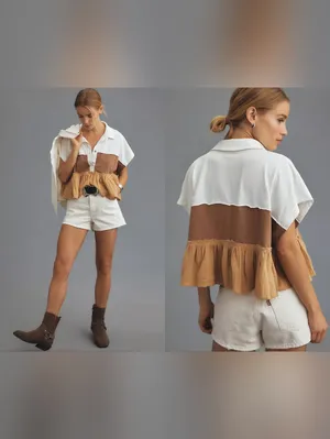 Anthropologie Pilcro Bonfire Rugby Top thumbnail 2