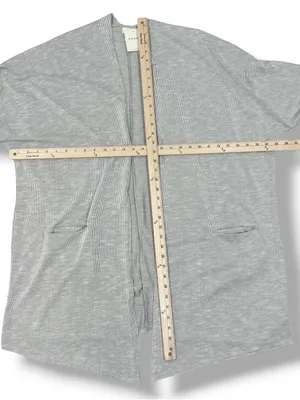 Donni Anthropologie Ribbed Knit Draped Kimono Cardigan Grey One Size Lagenlook thumbnail 12