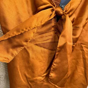Abercrombie & Fitch Copper Orange Satin Tie Front Cami Tank Small NWT‎ thumbnail 4