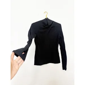 Lululemon Ethereal Long Sleeve Top Black Wrap Turtleneck Lightweight Stretch thumbnail 7