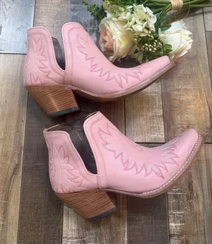 Ariat Pink Cutout Western Ankle Booties thumbnail 1