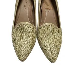 Aerosoles Women's Raffia Woven Kitten Heel Pumps Pointed Toe Natural Beige 8M‎ thumbnail 4