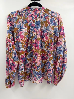 Banjanan Tuckernuck Ella Flora Floral Button-boho Front summer Blouse Shirt xs thumbnail 8