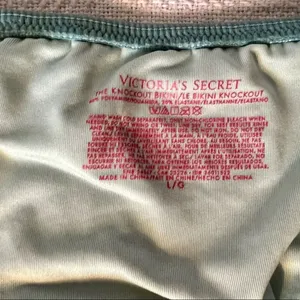 Victoria's Secret Seafoam Blue Green Knockout Solid Bikini Bottoms Sz Large. thumbnail 6