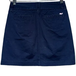 Vineyard Vines Women’s Size 0 Navy Blue Cotton Twill Mini Skirt thumbnail 2