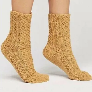 Free People Lodge Cozy Socks Cable Knit OS New thumbnail 1