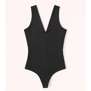 ✨Abercrombie & Fitch Seamless Fabric V- Neck Black Sz Large Bodysuit✨ thumbnail 5