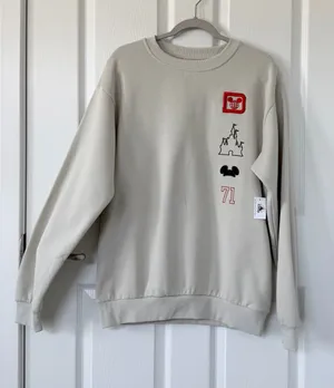 Disney Parks ‘71 Crewneck Sweatshirt with Red & Black Patch Embroidery NWT thumbnail 1