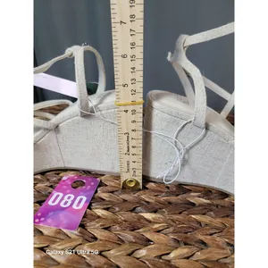 Wild Fable Ronnie Womens 6.5 Ivory Strappy Wedge Heels Open Toe Platform Sandals thumbnail 3