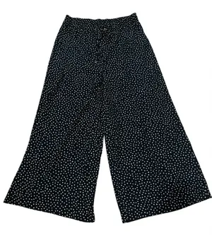 Adrienne Vittadini Black and White Polka Dot Wide-Leg Pants thumbnail 1