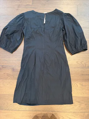 Free People Hope Mini Dress Black Puff Ballon Sleeves Womens - Medium - C30-108 thumbnail 10