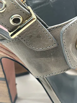 Fendi Auth Taupe Leather Block Heel Slingback Sandals Shoes **Size 37/US 7**🔥🔥 thumbnail 13