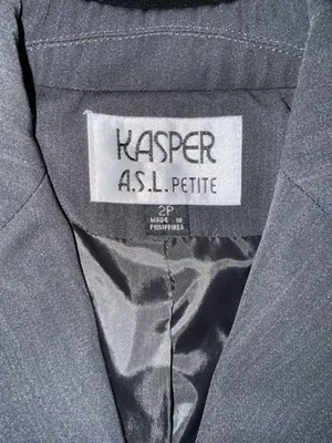 Kasper A.S.L. Petite Gray Blazer Size 2P thumbnail 2