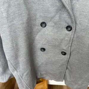 Free People Hannah Slouchy Gray Double-Breasted Oversized Coat Jacket Size S thumbnail 8