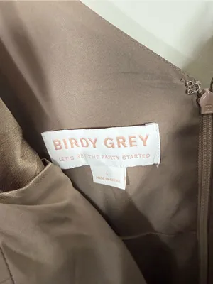 NWT Birdy Grey Catherine Dress Shiny Satin Mocha Brown Bridesmaid Maxi Dress thumbnail 6