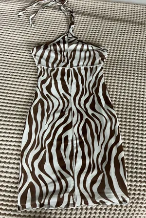 Princess Polly white and brown zebra print mini dress in a US 2 #zebraprint #animalprint thumbnail 1