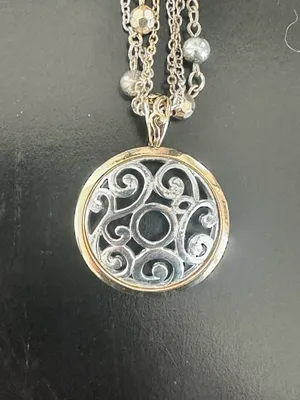 Silver & Gold Tone Multi Strand Pendant Necklace thumbnail 4