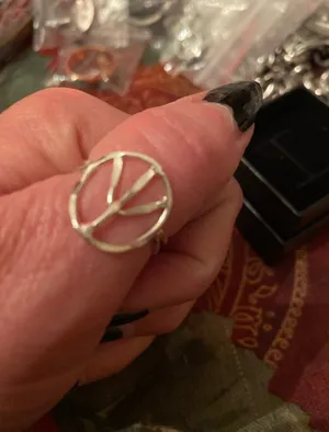 Peace adjustable ring Silver thumbnail 2
