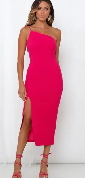 Hello Molly Hot Pink midi Dress thumbnail 1