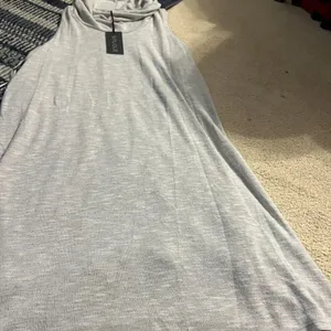 NWT Sinuous sleeveless dress cowl neck grey‎ L thumbnail 6