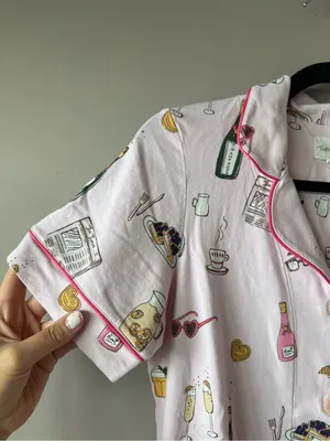 Bed Head PJs Women’s Pink Let’s Do Brunch Shorty Pajama Set Size Small thumbnail 4