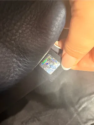 Fendi Dark Navy Leather Tote with Hanging Tag thumbnail 3