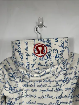 Lululemon Scuba Hoodie II 6 Manifesto Script White Blue Rare Vintage Y2K‎ thumbnail 7